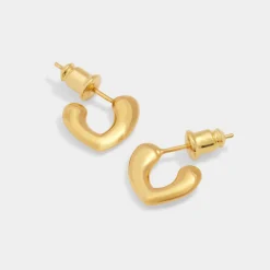 Katie Loxton Alora Heart Waterproof Gold Huggie Earrings Outlet