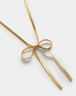 Katie Loxton Amelie Waterproof Gold Bow Necklace Clearance
