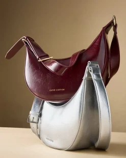 Katie Loxton Amina Patent Crackle Sling Bag Silver Outlet