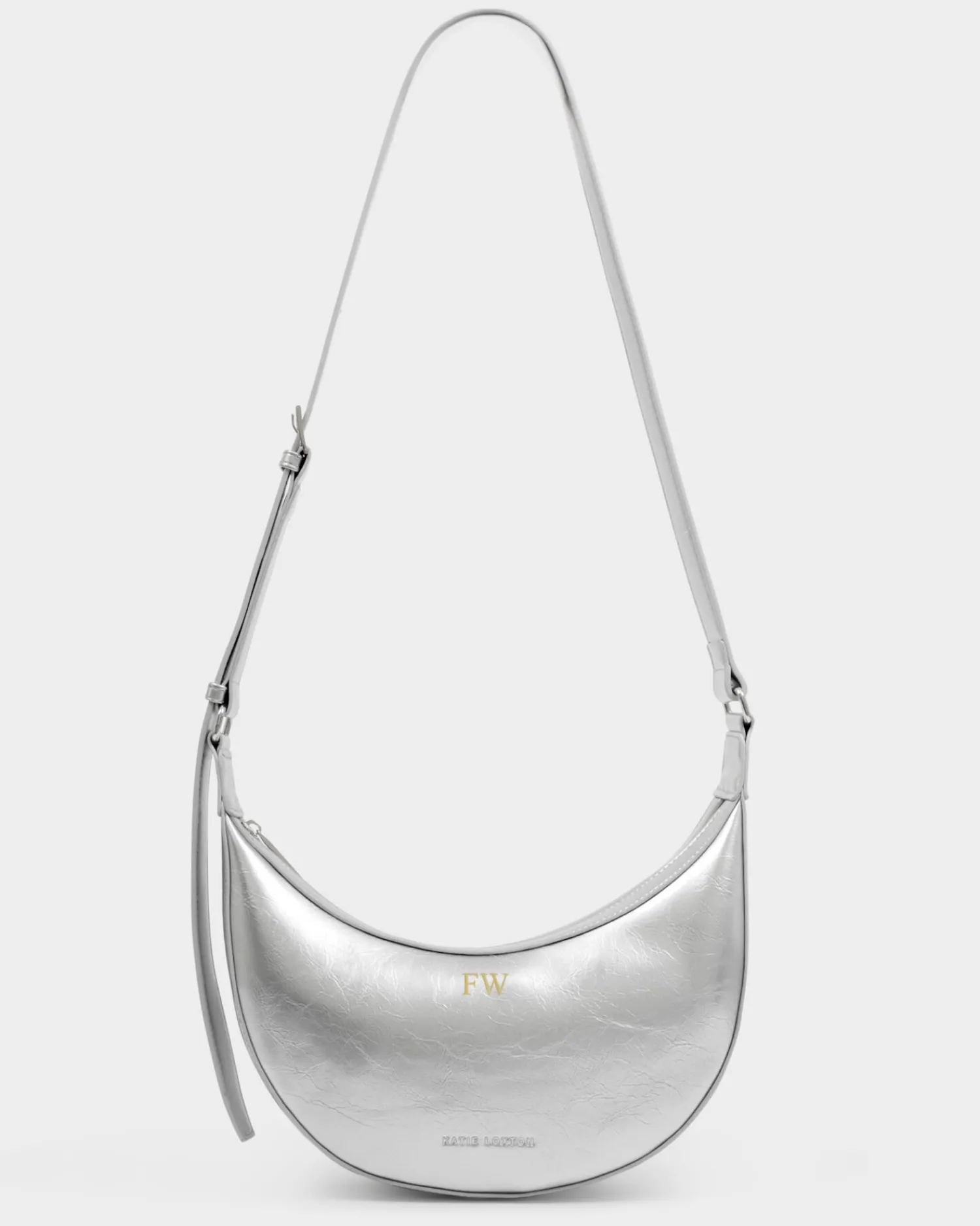 Katie Loxton Amina Patent Crackle Sling Bag Silver Outlet