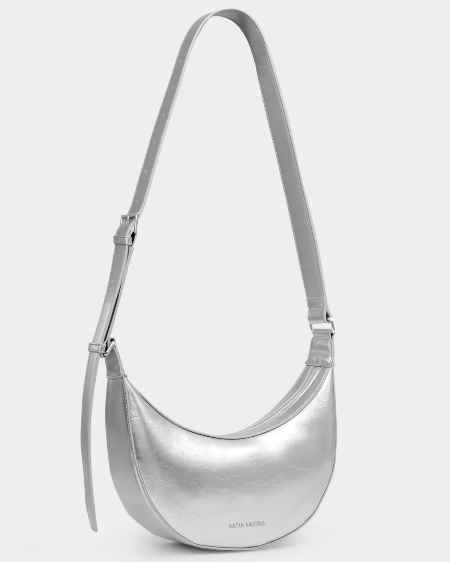 Katie Loxton Amina Patent Crackle Sling Bag Silver Outlet
