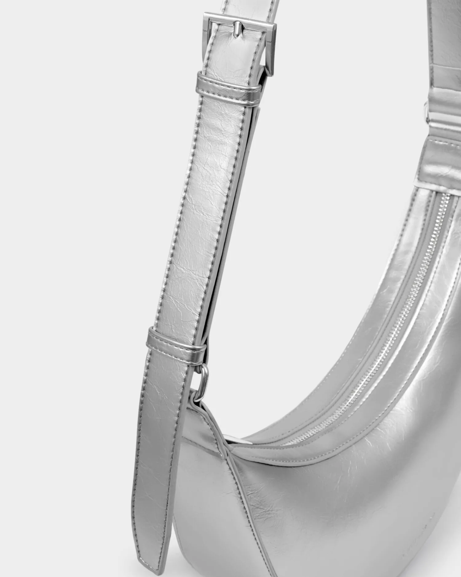 Katie Loxton Amina Patent Crackle Sling Bag Silver Outlet