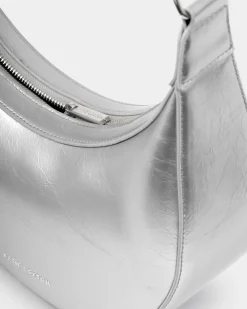 Katie Loxton Amina Patent Crackle Sling Bag Silver Outlet