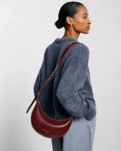 Katie Loxton Amina Patent Crackle Sling Bag Cherry Discount