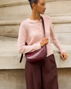Katie Loxton Amina Patent Crackle Sling Bag Cherry Discount