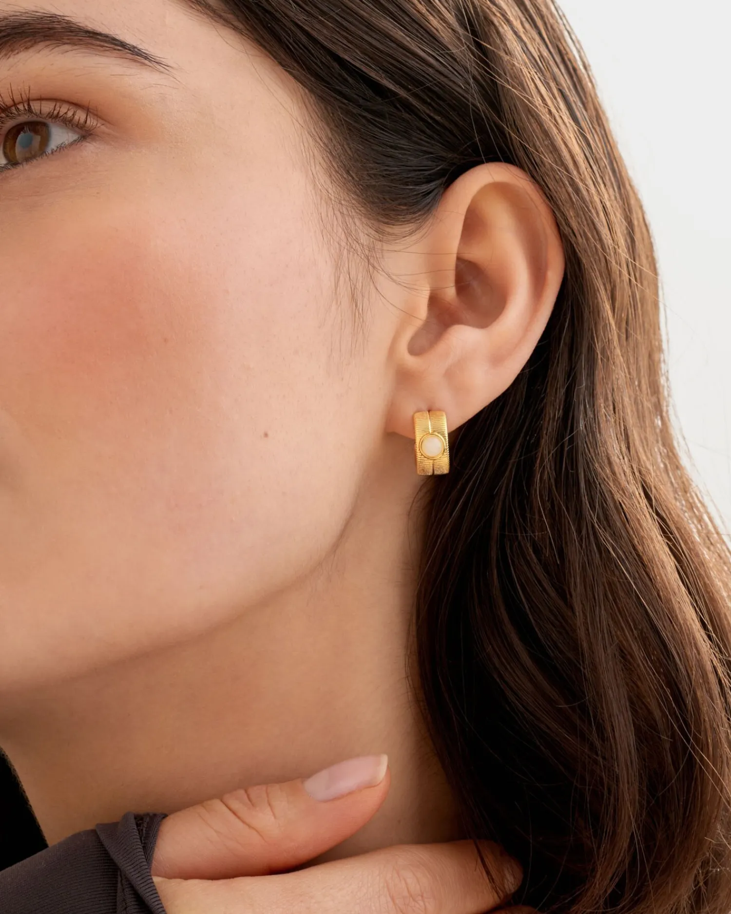 Katie Loxton ' Waterproof Gold Birthstone Hoop Earrings April New