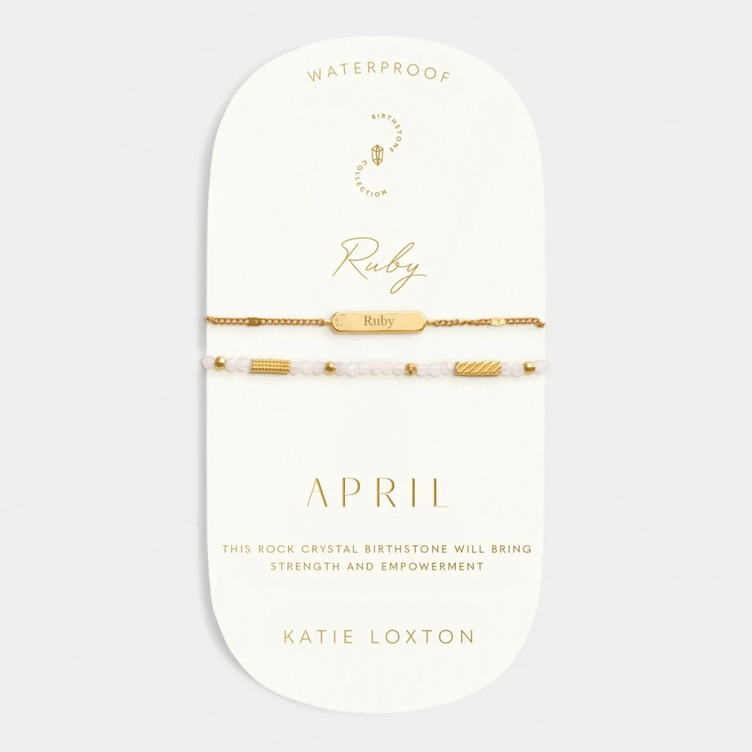 Katie Loxton ' Waterproof Gold Birthstone Bracelet April Hot