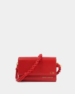 Katie Loxton Arden Braided Mini Bag Red Discount
