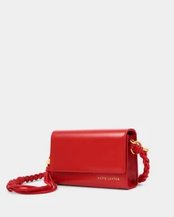 Katie Loxton Arden Braided Mini Bag Red Discount
