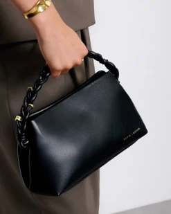 Katie Loxton Arden Braided Top Handle Bag Black