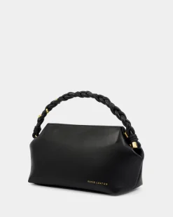 Katie Loxton Arden Braided Top Handle Bag Black