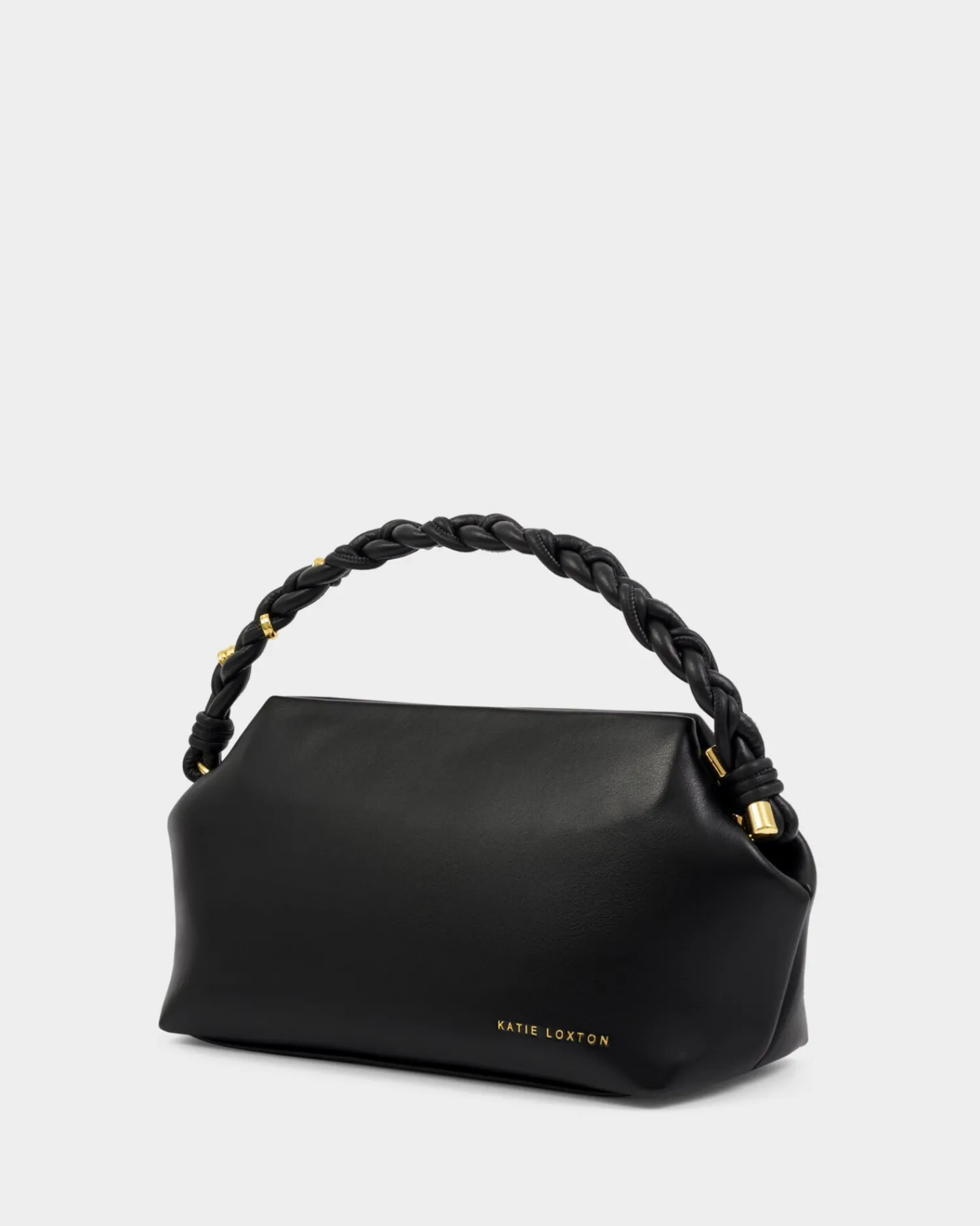 Katie Loxton Arden Braided Top Handle Bag Black