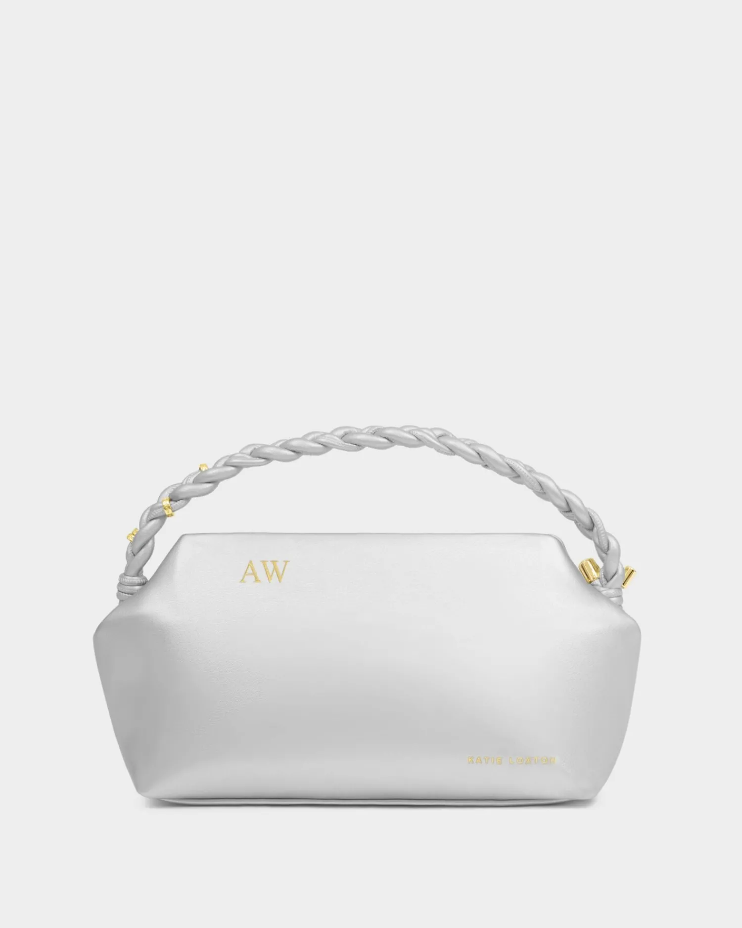Katie Loxton Arden Braided Top Handle Bag Silver Outlet
