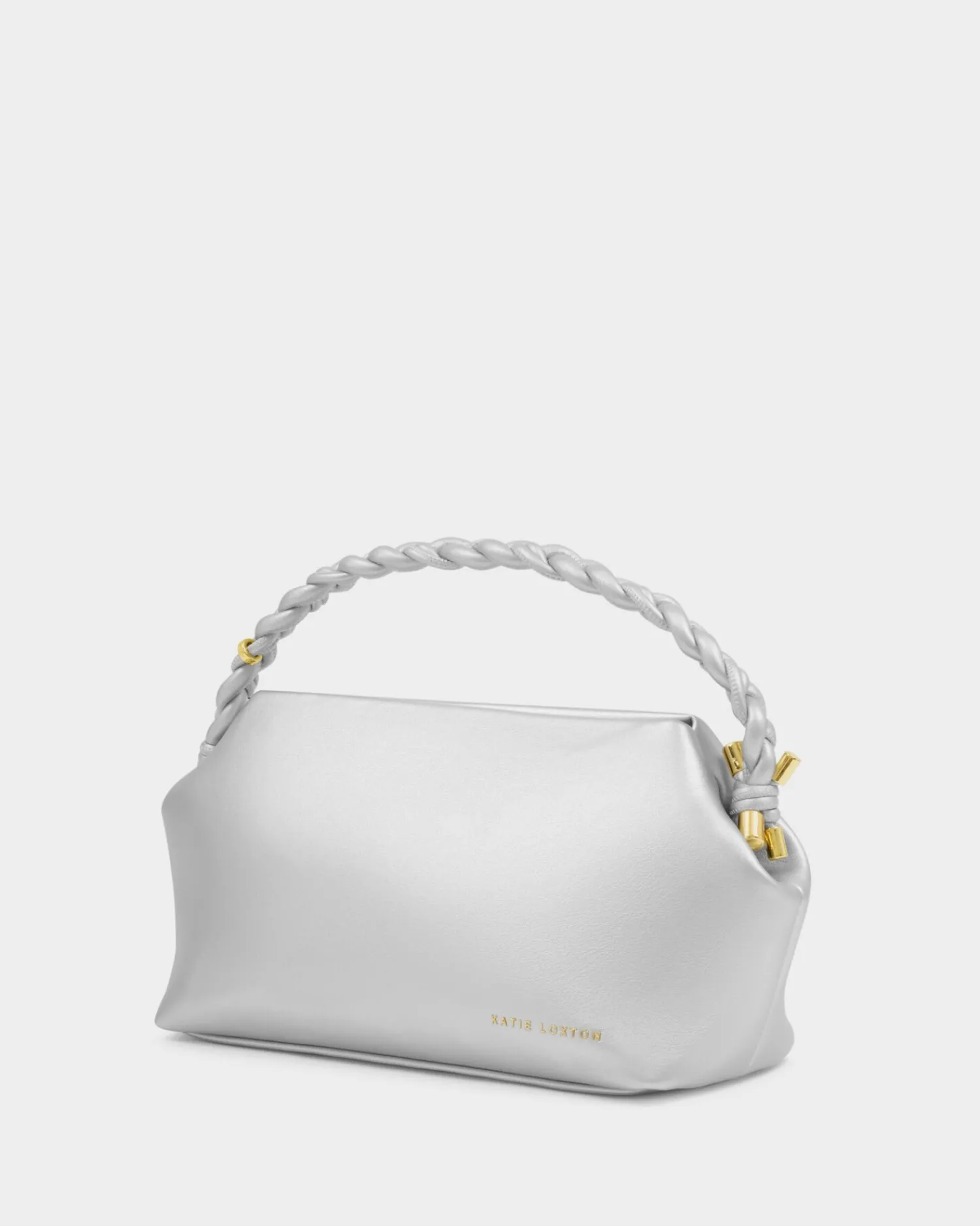 Katie Loxton Arden Braided Top Handle Bag Silver Outlet