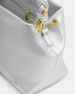 Katie Loxton Arden Braided Top Handle Bag Silver Outlet