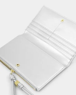 Katie Loxton Arden Large Braided Wristlet Purse Silver Online