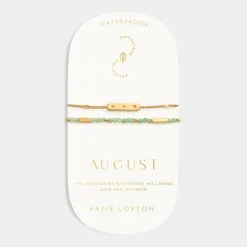 Katie Loxton ' Waterproof Gold Birthstone Bracelet August Outlet