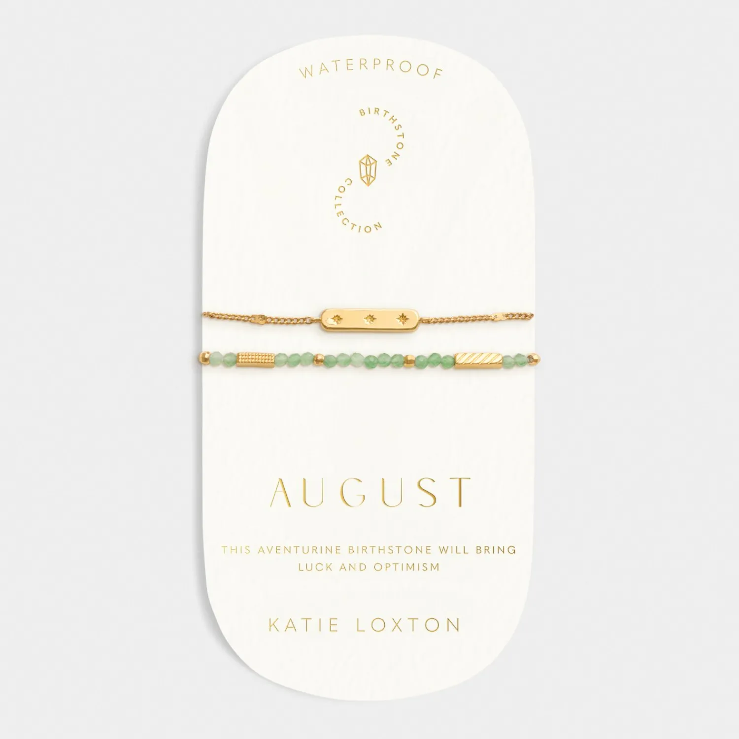 Katie Loxton ' Waterproof Gold Birthstone Bracelet August Outlet