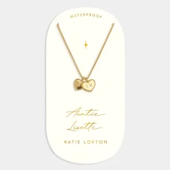 Katie Loxton Auntie' Waterproof Gold Sentiment Necklace Clearance