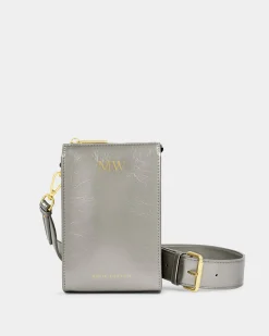 Katie Loxton Avery Slim Crossbody Bag Pewter New