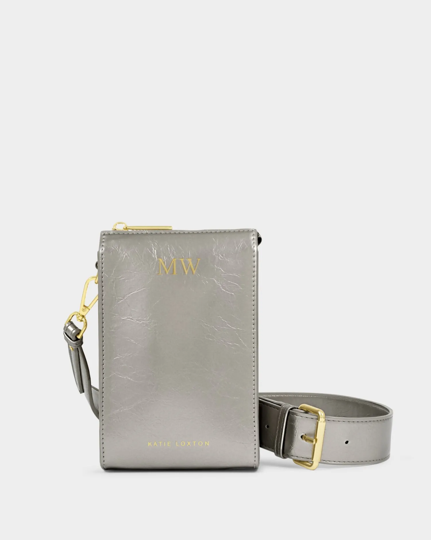 Katie Loxton Avery Slim Crossbody Bag Pewter New
