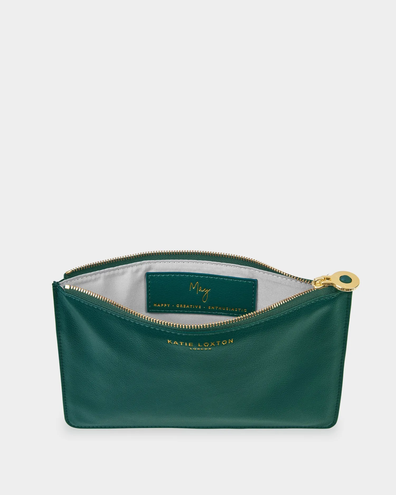 Katie Loxton Birthstone Perfect Pouch '' Agate in Dark Green May Best