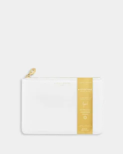 Katie Loxton Birthstone Perfect Pouch '' Rock Crystal White April Clearance