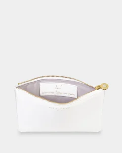 Katie Loxton Birthstone Perfect Pouch '' Rock Crystal White April Clearance