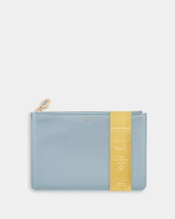 Katie Loxton Birthstone Perfect Pouch '' Aqua Crystal in Blue March Sale