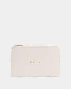 Katie Loxton Bridal Sentiment Pouch 'Bridesmaid' in Pearlescent White Outlet