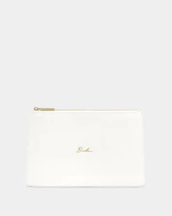 Katie Loxton Bridal Sentiment Pouch 'Bride' in White