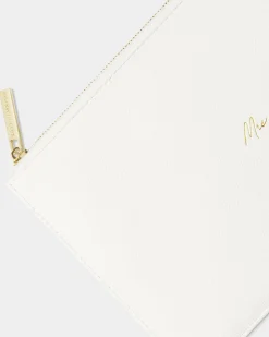 Katie Loxton Bridal Sentiment Pouch '' in White Mrs Clearance