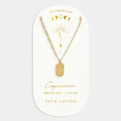 Katie Loxton Capricorn' Waterproof Gold Zodiac Necklace 22nd Dec 19th Jan Hot