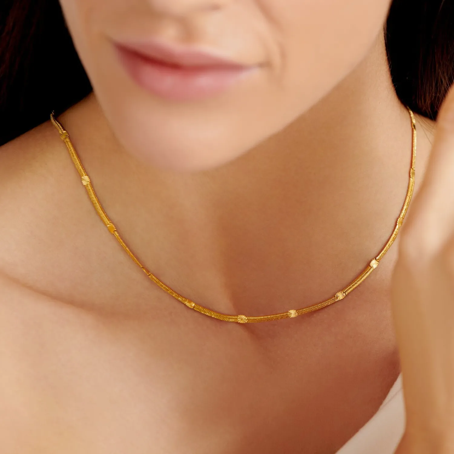 Katie Loxton Celeste Waterproof Gold Snake Chain Necklace Discount