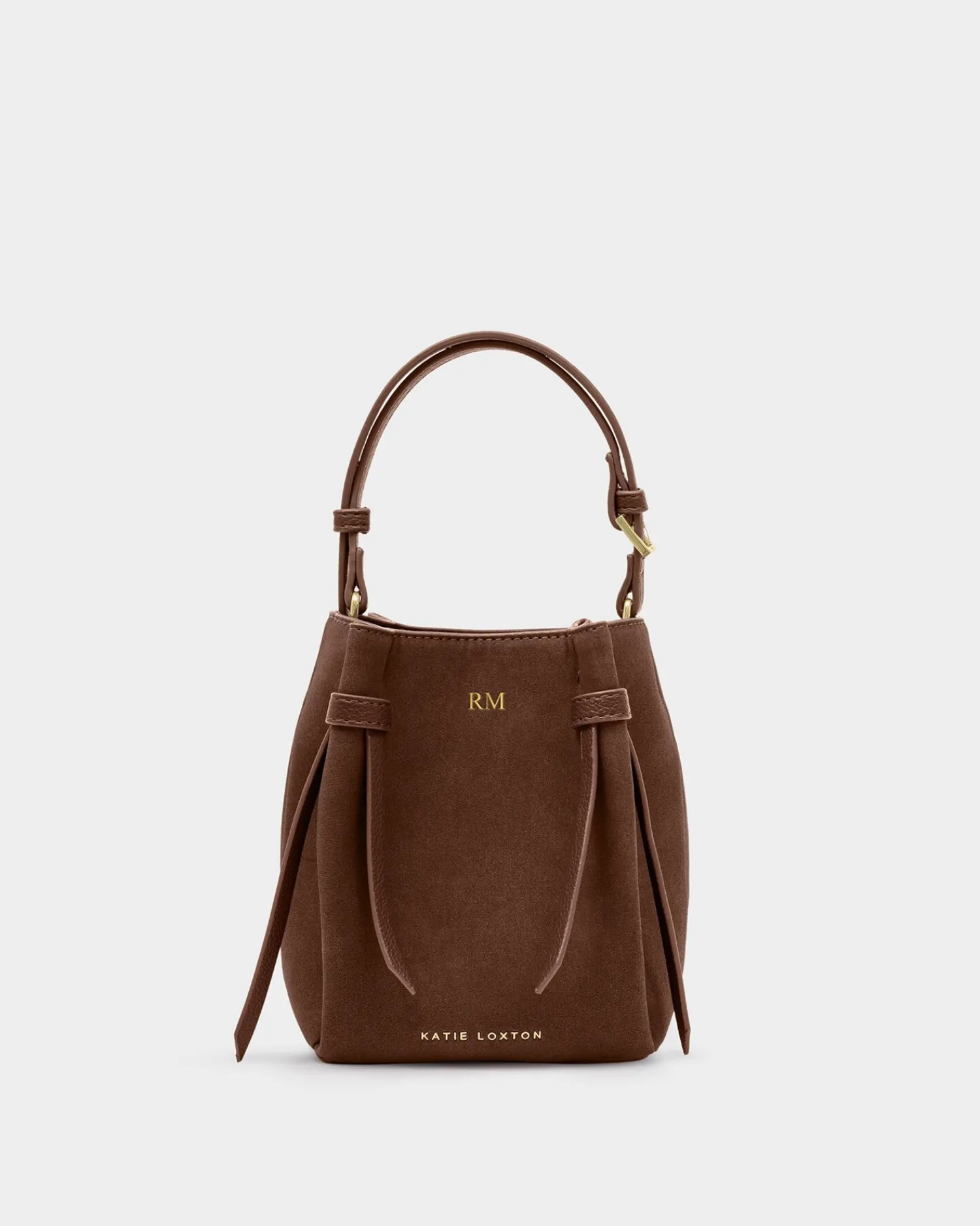Katie Loxton Celina Mini Suedette Bucket Bag Darl Chocolate Clearance