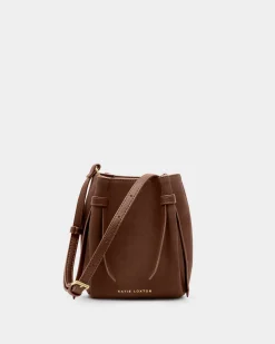 Katie Loxton Celina Mini Suedette Bucket Bag Darl Chocolate Clearance