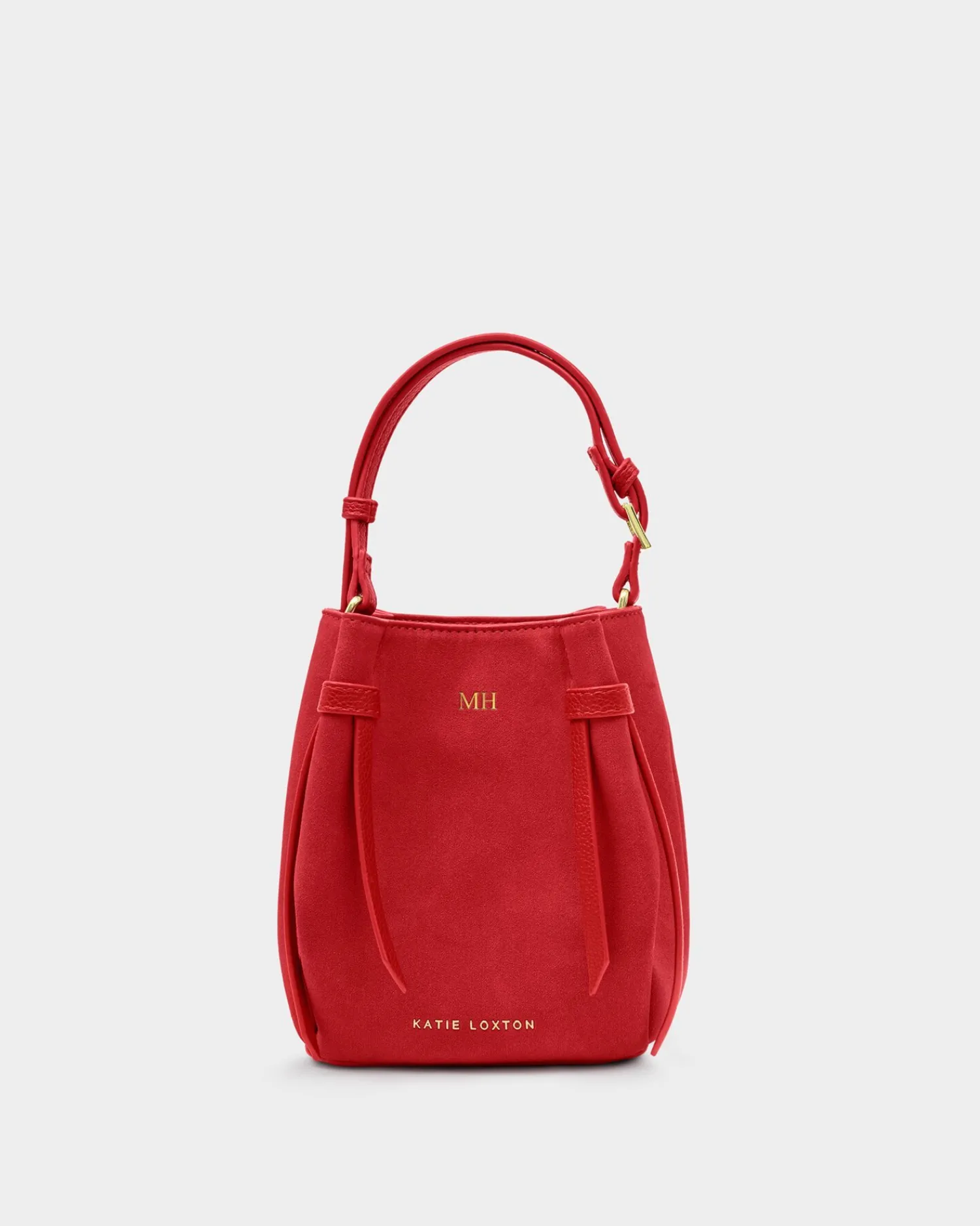 Katie Loxton Celina Mini Suedette Bucket Bag Red