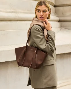 Katie Loxton Celina Small Suedette Tote Bag Chocolate
