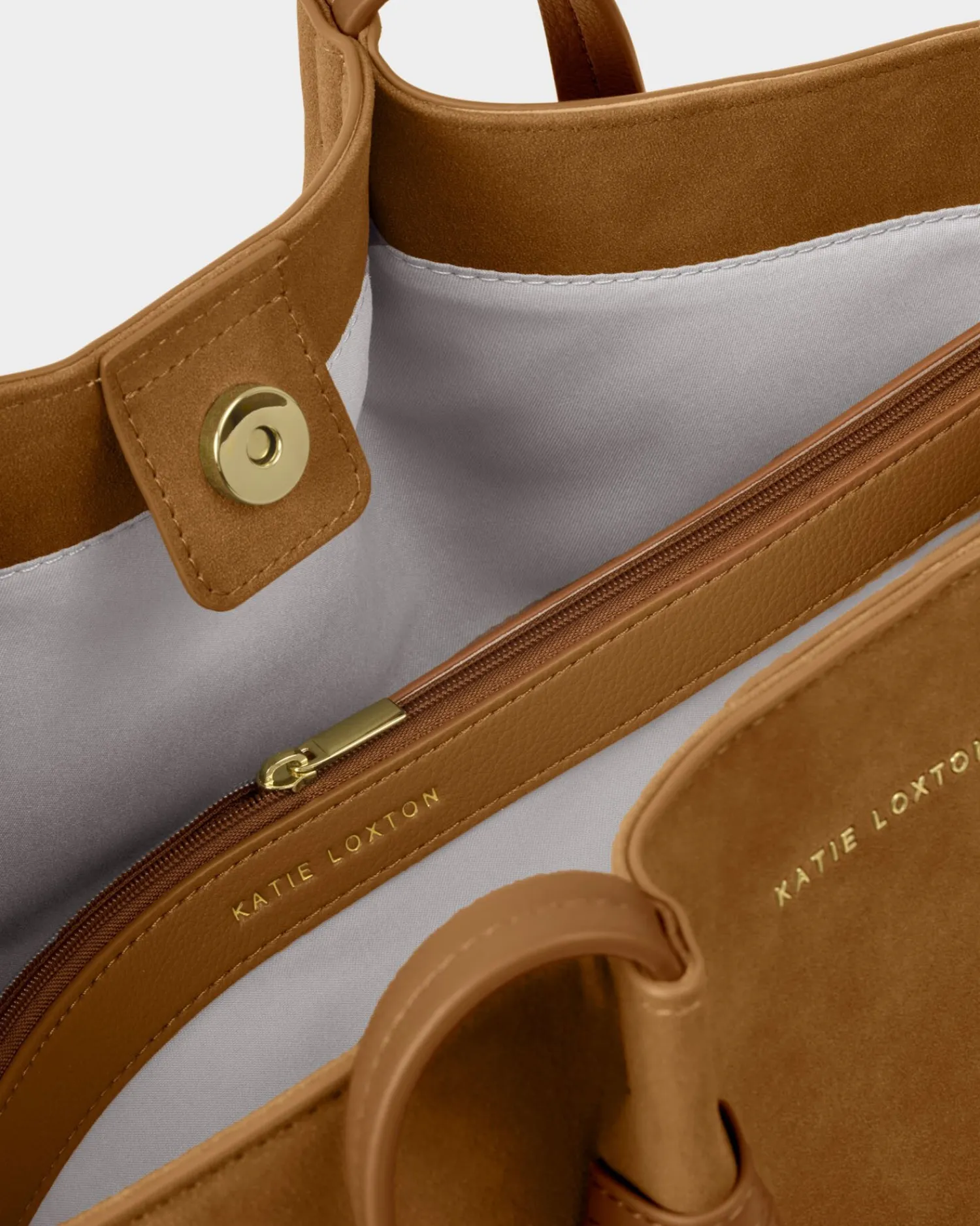Katie Loxton Celina Small Suedette Tote Bag Caramel Sale