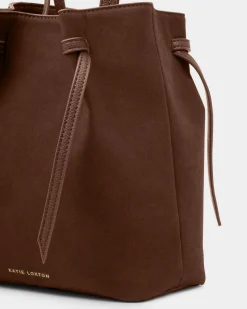 Katie Loxton Celina Suedette Bucket Bag Dark Chocolate