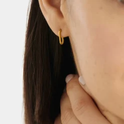 Katie Loxton Celine Waterproof Gold Rope Hoop Earrings Online