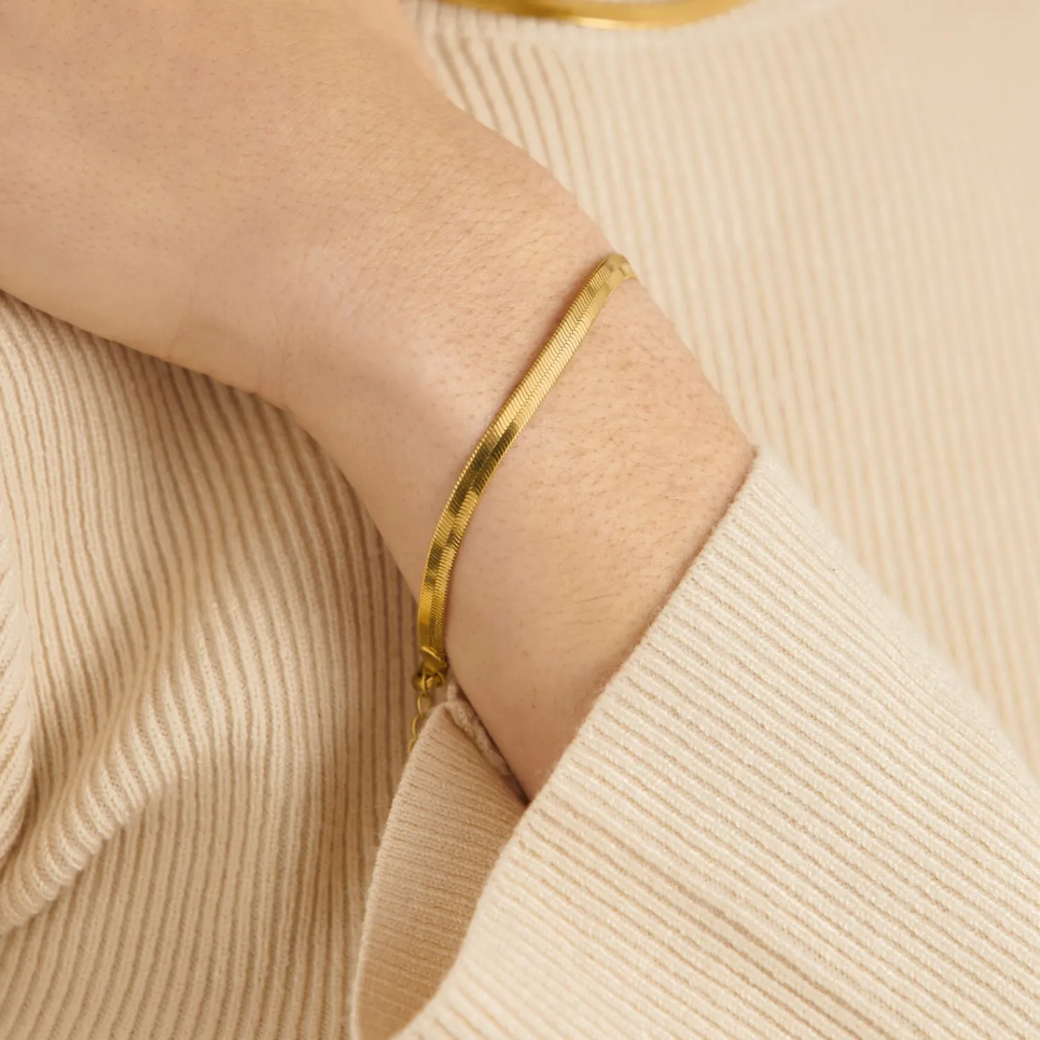 Katie Loxton Ciana Waterproof Gold Snake Chain Bracelet Clearance