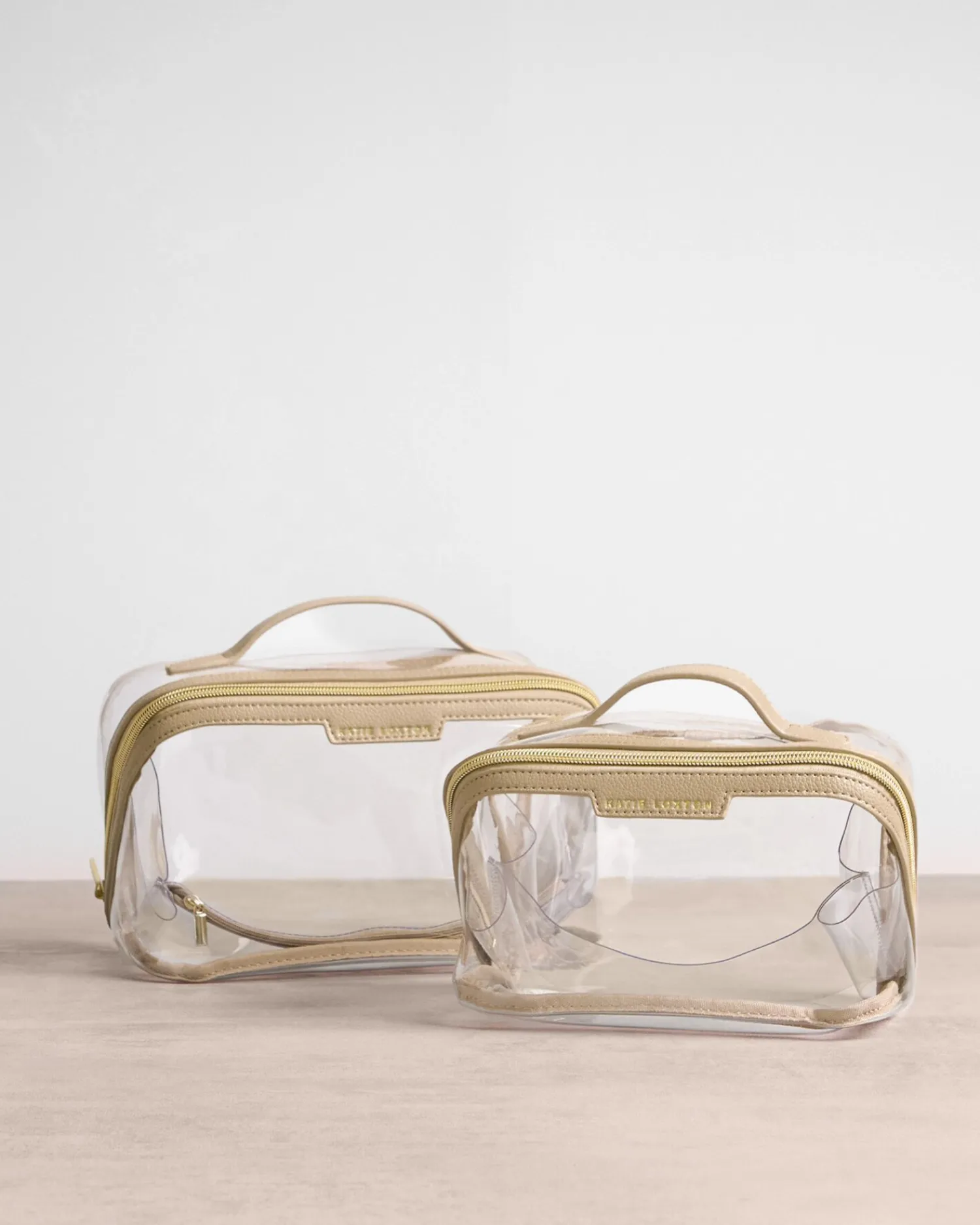 Katie Loxton Clear Large Makeup & Wash Bag Light Taupe Online