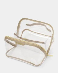 Katie Loxton Clear Large Makeup & Wash Bag Light Taupe Online