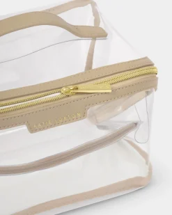 Katie Loxton Clear Large Makeup & Wash Bag Light Taupe Online