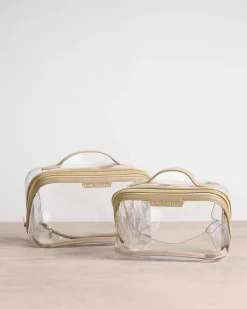 Katie Loxton Clear Medium Makeup & Wash Bag Light Taupe Online