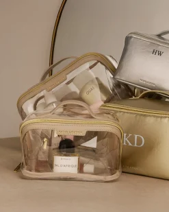 Katie Loxton Clear Medium Makeup & Wash Bag Light Taupe Online