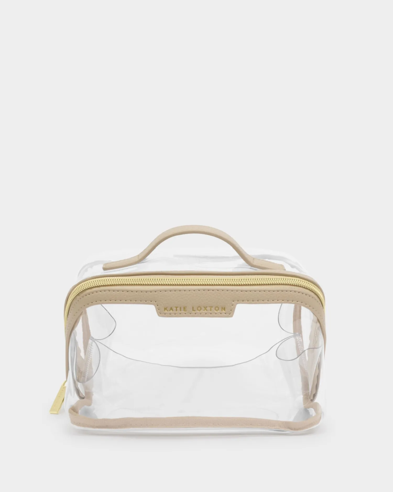 Katie Loxton Clear Medium Makeup & Wash Bag Light Taupe Online