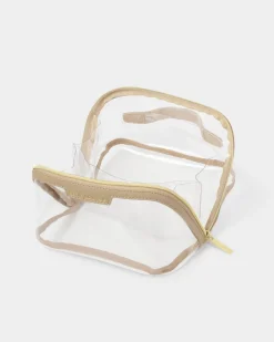 Katie Loxton Clear Medium Makeup & Wash Bag Light Taupe Online