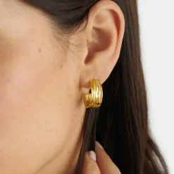 Katie Loxton Cleyo Waterproof Gold Hoop Earrings Discount